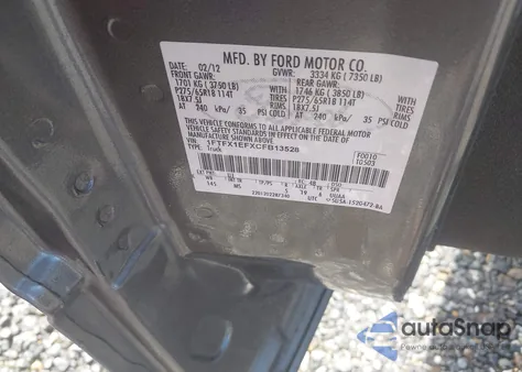2012 Ford F-150 Xlt from USA, damaged, VIN 1FTFX1EFXCFB13528